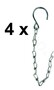4 St�ck - Sicherungskettchen verzinkt - Sicherungskette f�r Bordwandverriegel