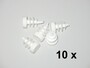 10 x Lamellenstopfen Rundrohrstopfen  10 mm (Au�en) Stopfen WEISS