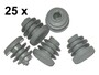 25 x Lamellenstopfen Rundrohrstopfen  15 mm (Au�en) Stopfen GRAU