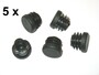 5 x Lamellenstopfen Rundrohrstopfen  20 mm (Au�en) Stopfen SCHWARZ