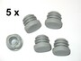 5 x Lamellenstopfen Rundrohrstopfen  20 mm (Auen) Stopfen GRAU