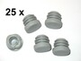 25 x Lamellenstopfen Rundrohrstopfen  20 mm (Auen) Stopfen GRAU