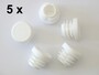 5 x Lamellenstopfen Rundrohrstopfen  20 mm (Au�en) Stopfen WEISS