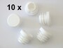 10 x Lamellenstopfen Rundrohrstopfen  20 mm (Au�en) Stopfen WEISS
