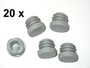 20 x Lamellenstopfen Rundrohrstopfen  25 mm (Auen) Stopfen GRAU