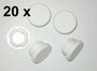 20 St�ck - Lamellenstopfen Rundrohrstopfen 30 mm (Au�en) Stopfen WEISS
