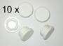 10 St�ck - Lamellenstopfen Rundrohrstopfen 30 mm (Au�en) Stopfen WEISS