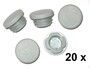 20 St�ck - Lamellenstopfen Rundrohrstopfen 30 mm (Au�en) Stopfen GRAU