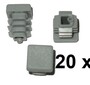 20 x Lamellenstopfen Vierkantrohrstopfen 20 x 20 mm (Au�en) Stopfen GRAU