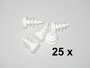 25 x Lamellenstopfen Rundrohrstopfen  12 mm (Au�en) Stopfen WEISS