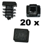 20 x Lamellenstopfen Vierkantrohrstopfen 15 x 15 mm (Auen) Stopfen SCHWARZ