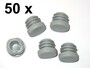 50 x Lamellenstopfen Rundrohrstopfen  20 mm (Au�en) Stopfen GRAU