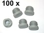 100 x Lamellenstopfen Rundrohrstopfen  20 mm (Au�en) Stopfen GRAU