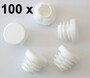 100 x Lamellenstopfen Rundrohrstopfen  20 mm (Au�en) Stopfen WEISS