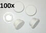100 x Lamellenstopfen Rundrohrstopfen  25 mm (Au�en) Stopfen WEISS