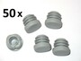 50 x Lamellenstopfen Rundrohrstopfen  25 mm (Au�en) Stopfen GRAU