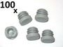 100 x Lamellenstopfen Rundrohrstopfen  25 mm (Auen) Stopfen GRAU