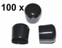 100 St�ck - Abschlu�kappe f�r Rundrohr / St�be  25 bis 26 mm -- SCHWARZ 