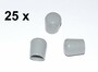 25 x Kappe f�r Rundrohr D=16 mm L=20 mm grau PVC 