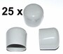 25 St�ck - Kappe f�r Rundrohr D=20 mm L= 20 mm grau PVC 