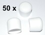 50 St�ck - Kappe f�r Rundrohr  D=25 / 26 mm L= 24 mm wei� - PVC
