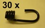 30 x Spiralhaken schwarz f�r 6 mm Expanderseil