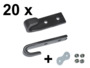 20 x Schleuderhaken Planenhaken schwarz f�r Expanderseil etc. inkl. Doppel Calott