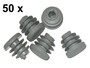 50 x Lamellenstopfen Rundrohrstopfen  15 mm (Au�en) Stopfen GRAU