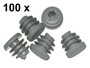 100 x Lamellenstopfen Rundrohrstopfen  15 mm (Au�en) Stopfen GRAU