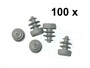 100 x Lamellenstopfen Rundrohrstopfen  12 mm (Au�en) Stopfen GRAU