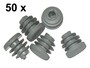 50  St�ck Lamellenstopfen Rundrohrstopfen  18 mm (Au�en) Stopfen GRAU
