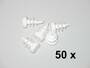 50 x Lamellenstopfen Rundrohrstopfen  10 mm (Au�en) Stopfen WEISS