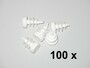 100 x Lamellenstopfen Rundrohrstopfen  10 mm (Au�en) Stopfen WEISS