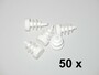 50 x Lamellenstopfen Rundrohrstopfen  12 mm (Auen) Stopfen WEISS