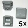 5 x Lamellenstopfen Vierkantrohrstopfen 25 x 25 mm (Au�en) Stopfen GRAU
