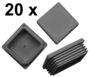 20 x Lamellenstopfen Vierkantrohrstopfen 40 x 40 mm (Au�en) Stopfen GRAU