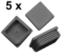 5 x Lamellenstopfen Vierkantrohrstopfen 50 x 50 mm (Auen) Stopfen GRAU
