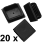 20 x Lamellenstopfen Vierkantrohrstopfen 50 x 50 mm (Au�en) Stopfen SCHWARZ