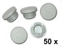 50 Stck - Lamellenstopfen Rundrohrstopfen 35 mm (Auen) Stopfen Grau