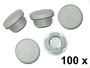 100 St�ck - Lamellenstopfen Rundrohrstopfen 35 mm (Au�en) Stopfen GRAU
