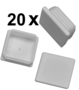 20 x Lamellenstopfen Vierkantrohrstopfen 60 x 60 mm (Au�en) Stopfen WEI�