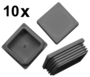 10 x Lamellenstopfen Vierkantrohrstopfen 30 x 30 mm (Au�en) Stopfen GRAU