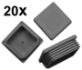 20 St�ck - Lamellenstopfen Vierkantrohrstopfen 60 x 60 mm (Au�en) Stopfen GRAU
