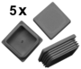 5 x Lamellenstopfen Vierkantrohrstopfen 60 x 60 mm (Auen) Stopfen GRAU