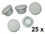 25 x Lamellenstopfen Rundrohrstopfen  40 mm (Auen) Stopfen GRAU