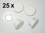 25 x Lamellenstopfen Rundrohrstopfen  40 mm (Auen) Stopfen WEISS