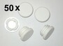 50 x Lamellenstopfen Rundrohrstopfen  40 mm (Au�en) Stopfen WEISS