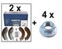 2 x Knott Bremsbacken 200x50 KNOTT Nr: 47276 f�r 2 Achsen + 4 x Flanschmutter