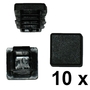 10 x Lamellenstopfen Vierkantrohrstopfen 25 x 25 mm (Au�en) Stopfen SCHWARZ