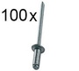 100 Stck Blindniet Aluminium mit Stahlnagel
